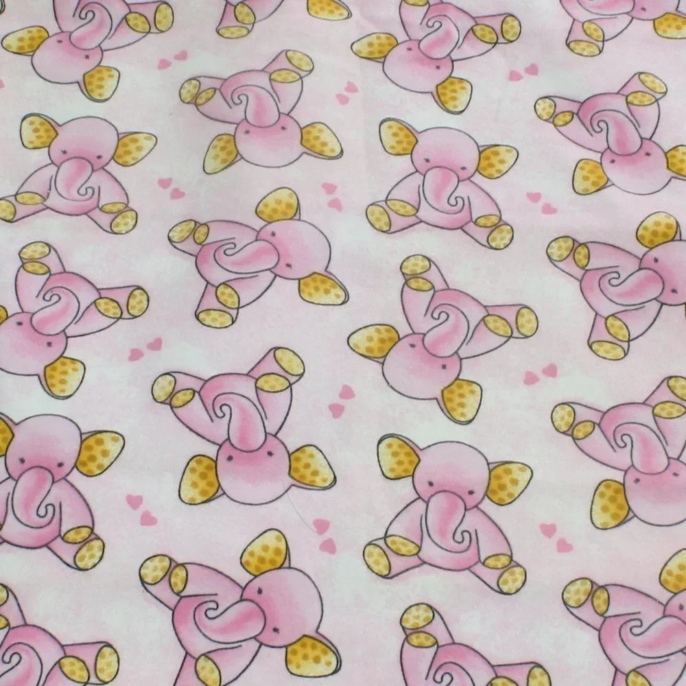 COPY - COPY - Homemade pink baby elephant zig zag strars yellow dots receiving …